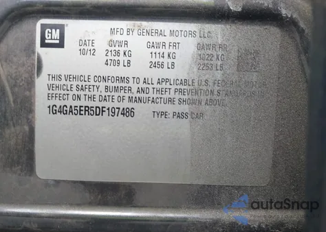 2013 Buick Lacrosse from USA, damaged, VIN 1G4GA5ER5DF197486